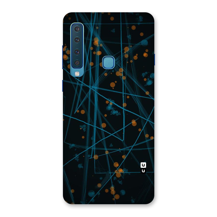 Blue Lines Gold Dots Back Case for Galaxy A9 (2018)