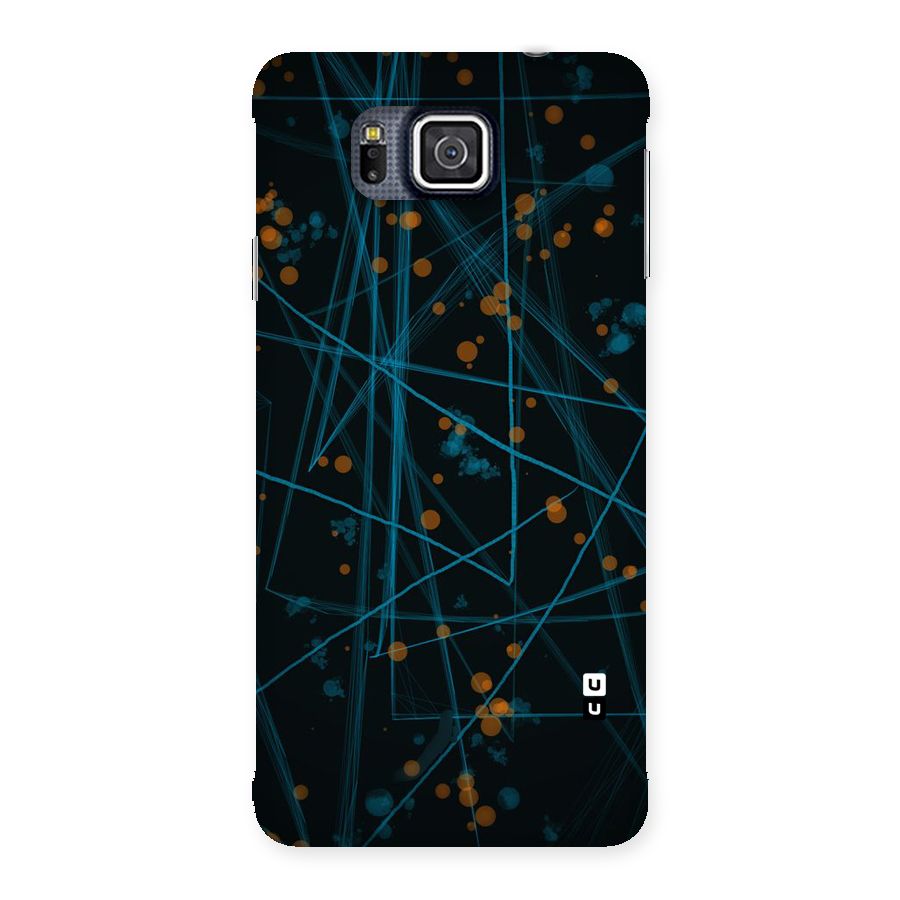Blue Lines Gold Dots Back Case for Galaxy Alpha