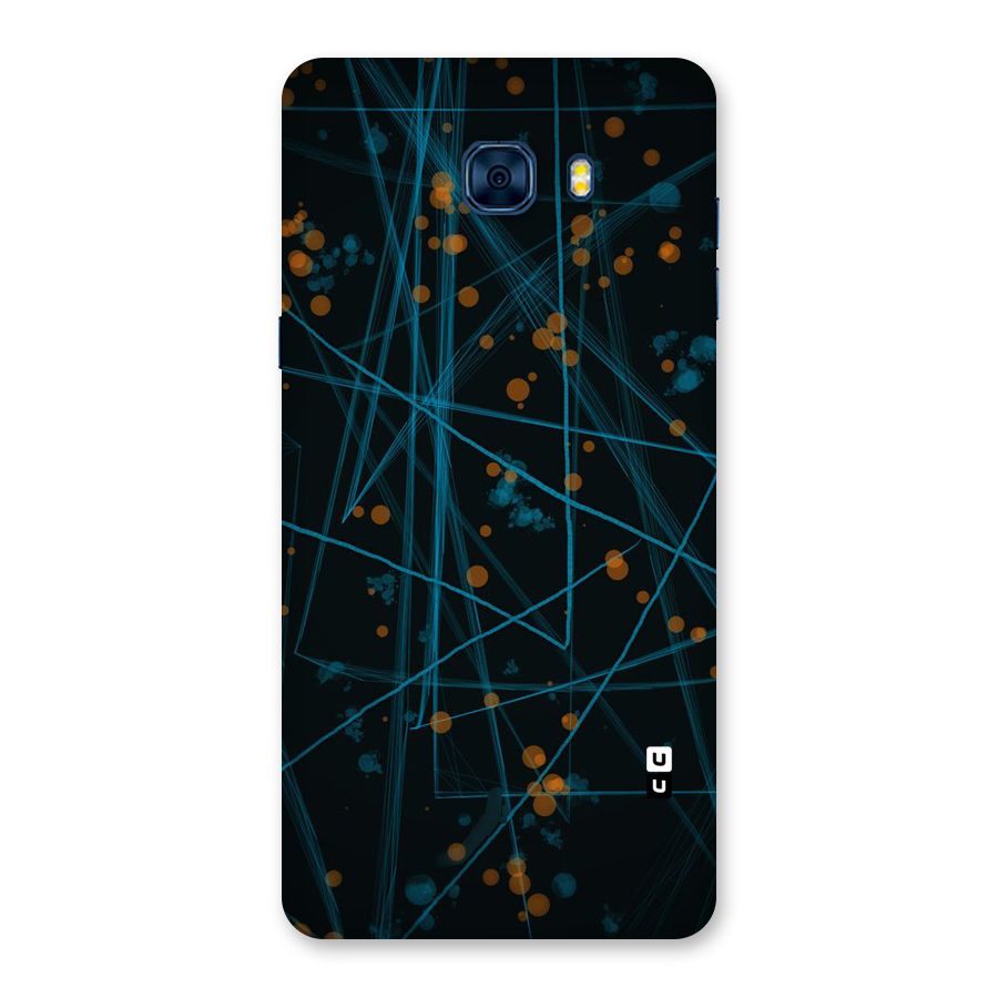 Blue Lines Gold Dots Back Case for Galaxy C7 Pro