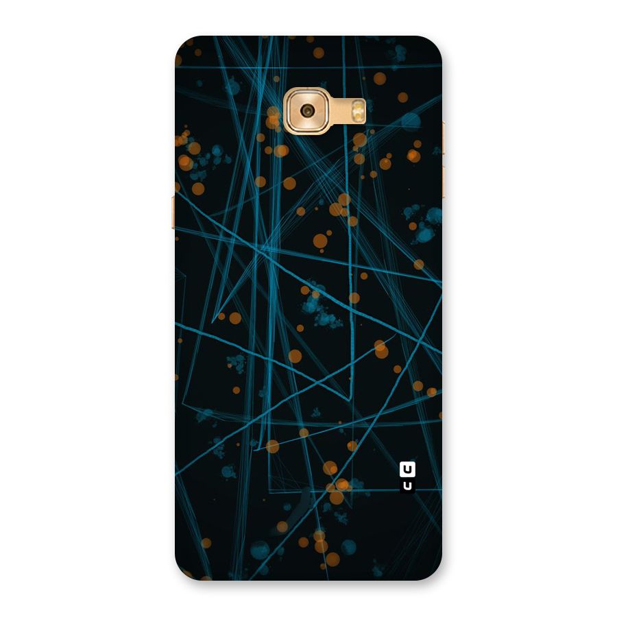 Blue Lines Gold Dots Back Case for Galaxy C9 Pro