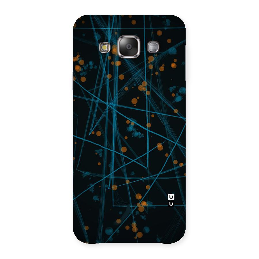 Blue Lines Gold Dots Back Case for Galaxy E7