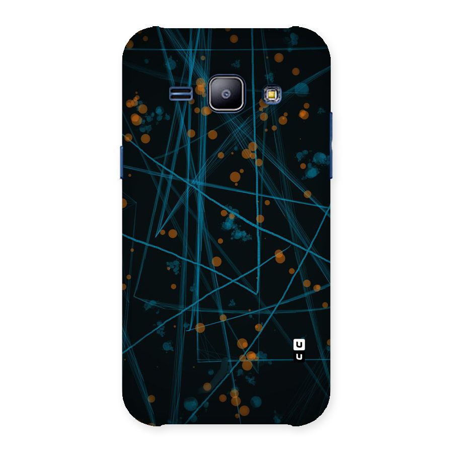 Blue Lines Gold Dots Back Case for Galaxy J1