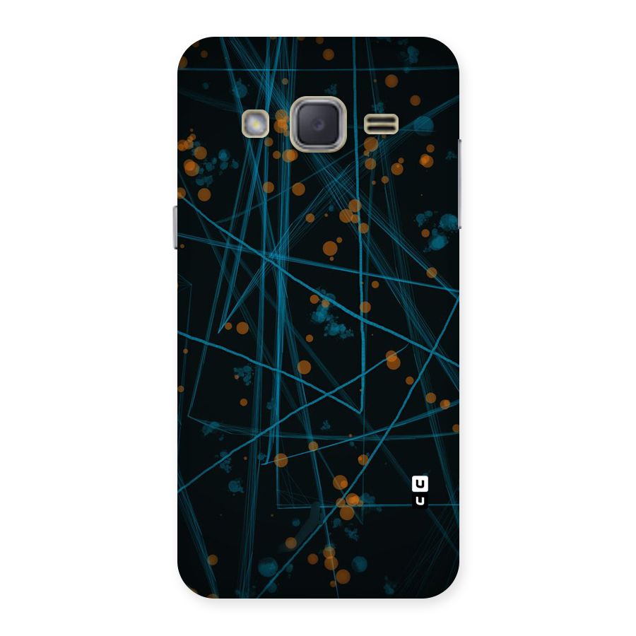 Blue Lines Gold Dots Back Case for Galaxy J2