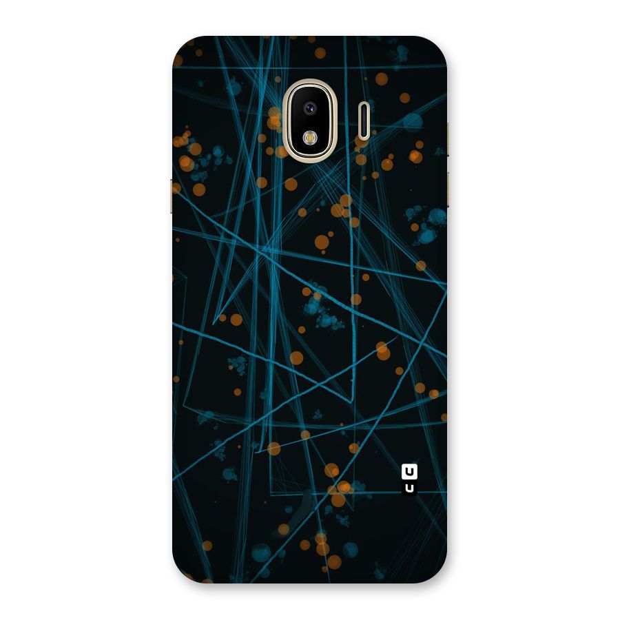 Blue Lines Gold Dots Back Case for Galaxy J4