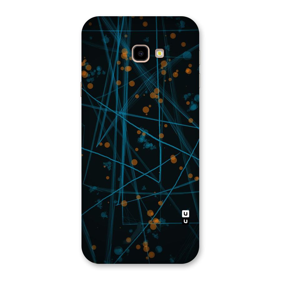 Blue Lines Gold Dots Back Case for Galaxy J4 Plus