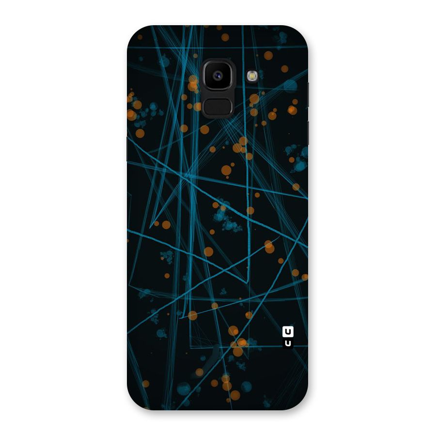 Blue Lines Gold Dots Back Case for Galaxy J6
