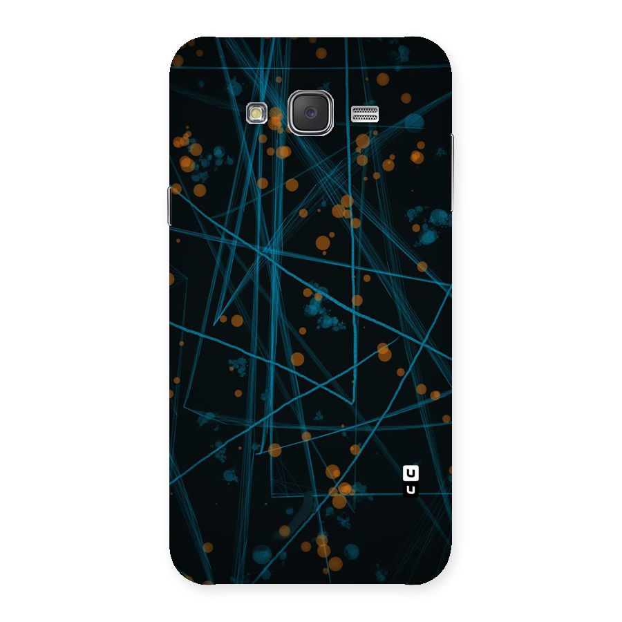 Blue Lines Gold Dots Back Case for Galaxy J7