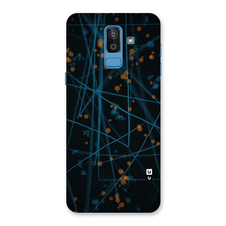Blue Lines Gold Dots Back Case for Galaxy J8