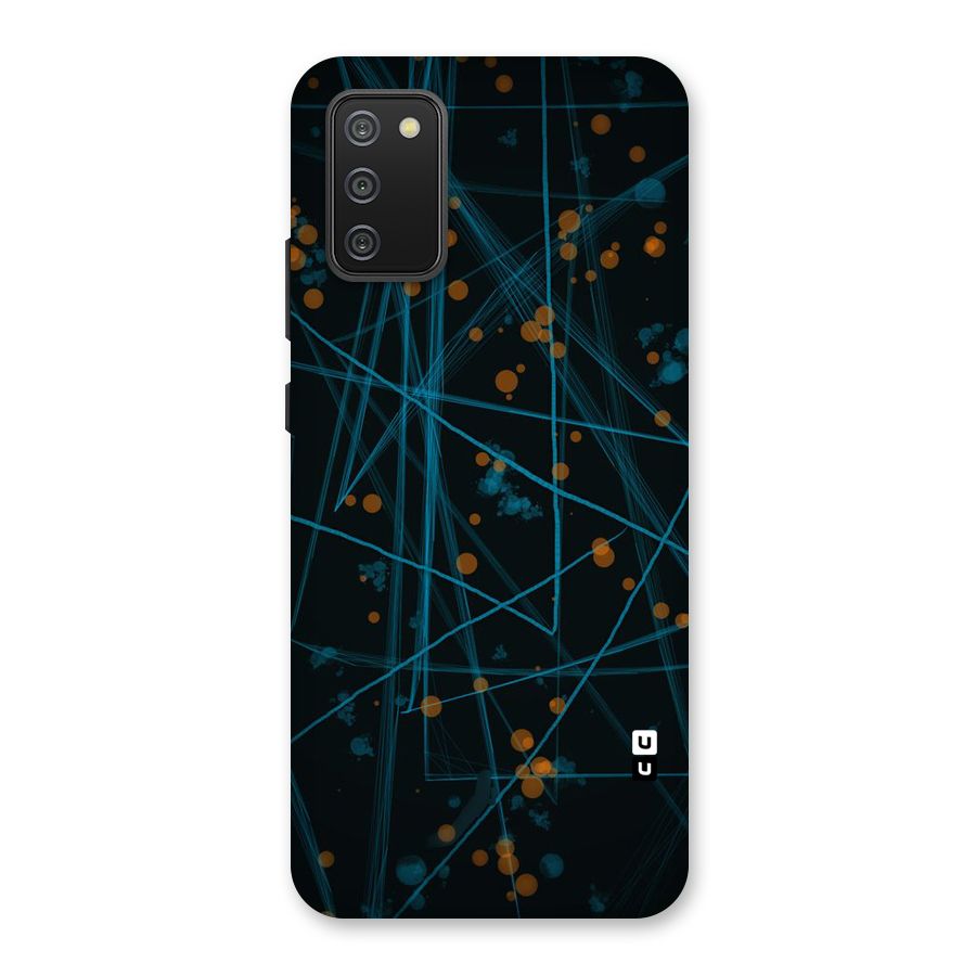 Blue Lines Gold Dots Back Case for Galaxy M02s