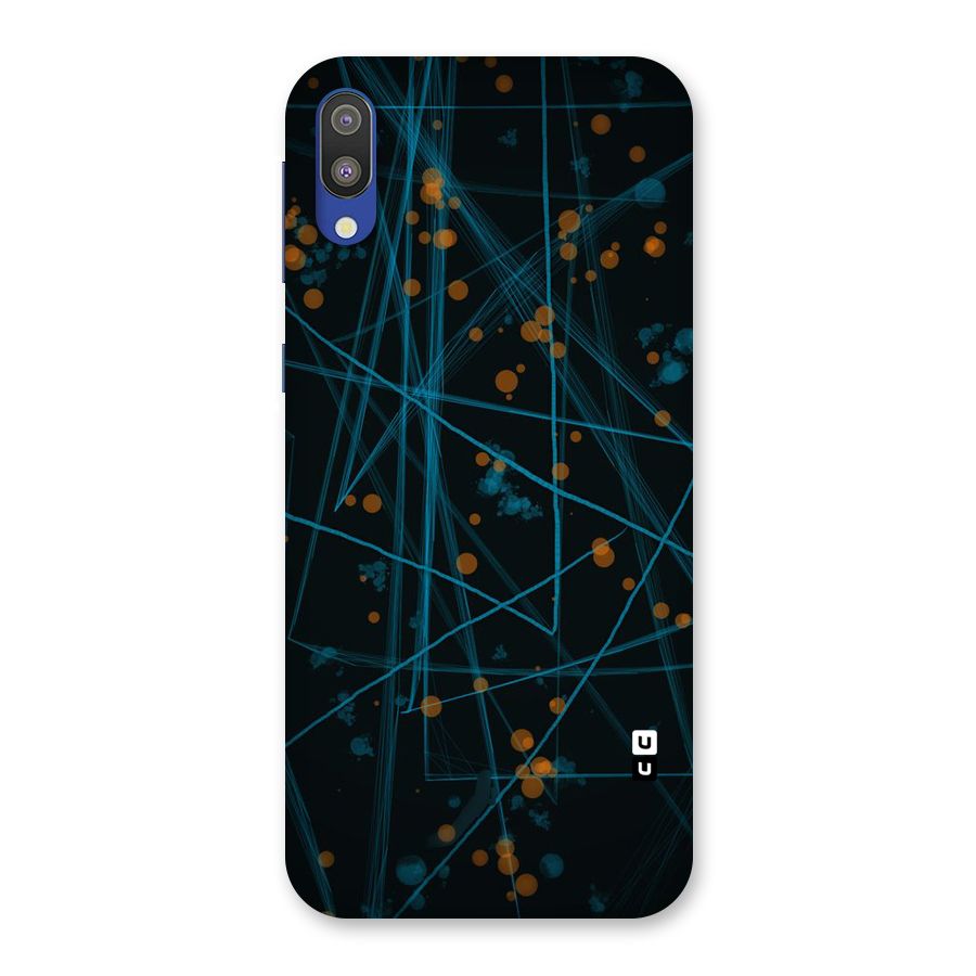 Blue Lines Gold Dots Back Case for Galaxy M10