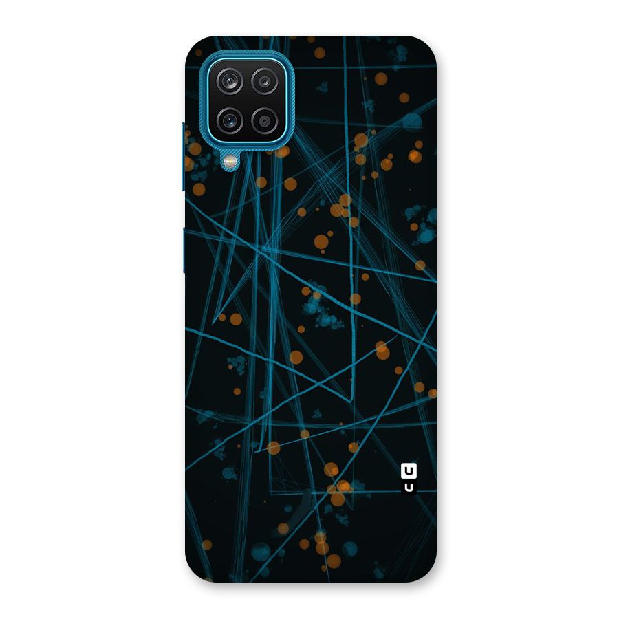 Blue Lines Gold Dots Back Case for Galaxy M12