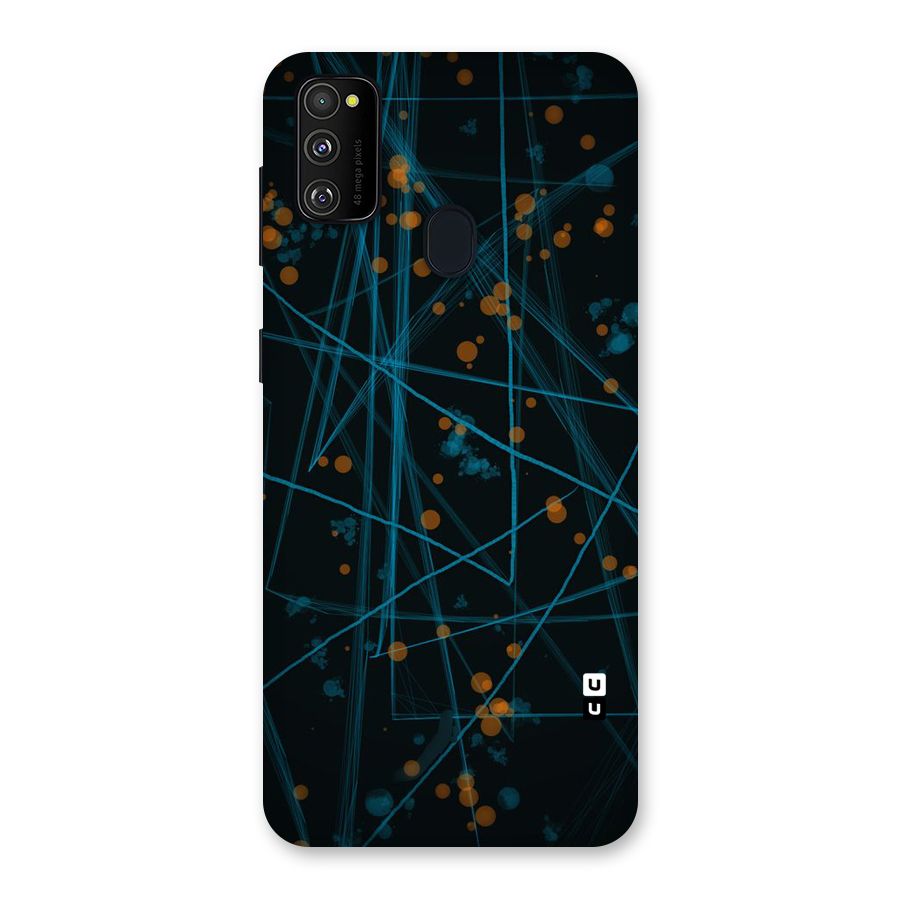 Blue Lines Gold Dots Back Case for Galaxy M30s