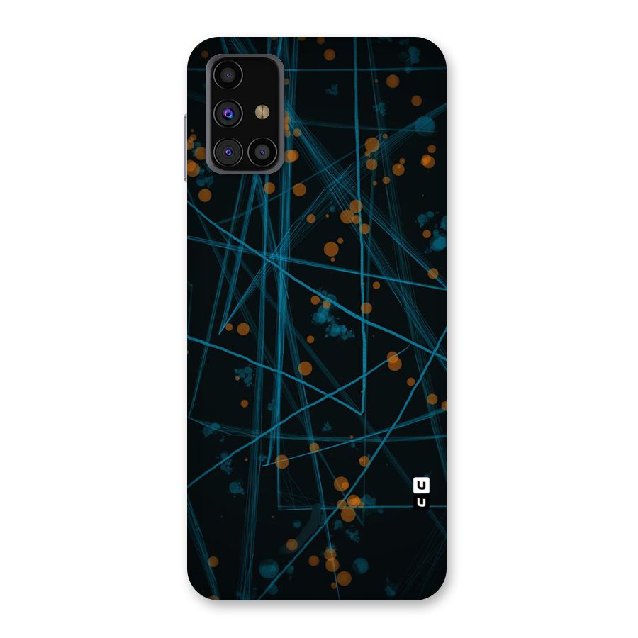 Blue Lines Gold Dots Back Case for Galaxy M31s