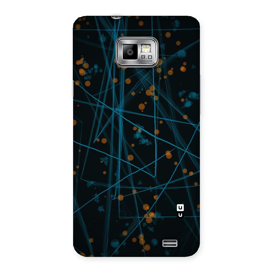 Blue Lines Gold Dots Back Case for Galaxy S2