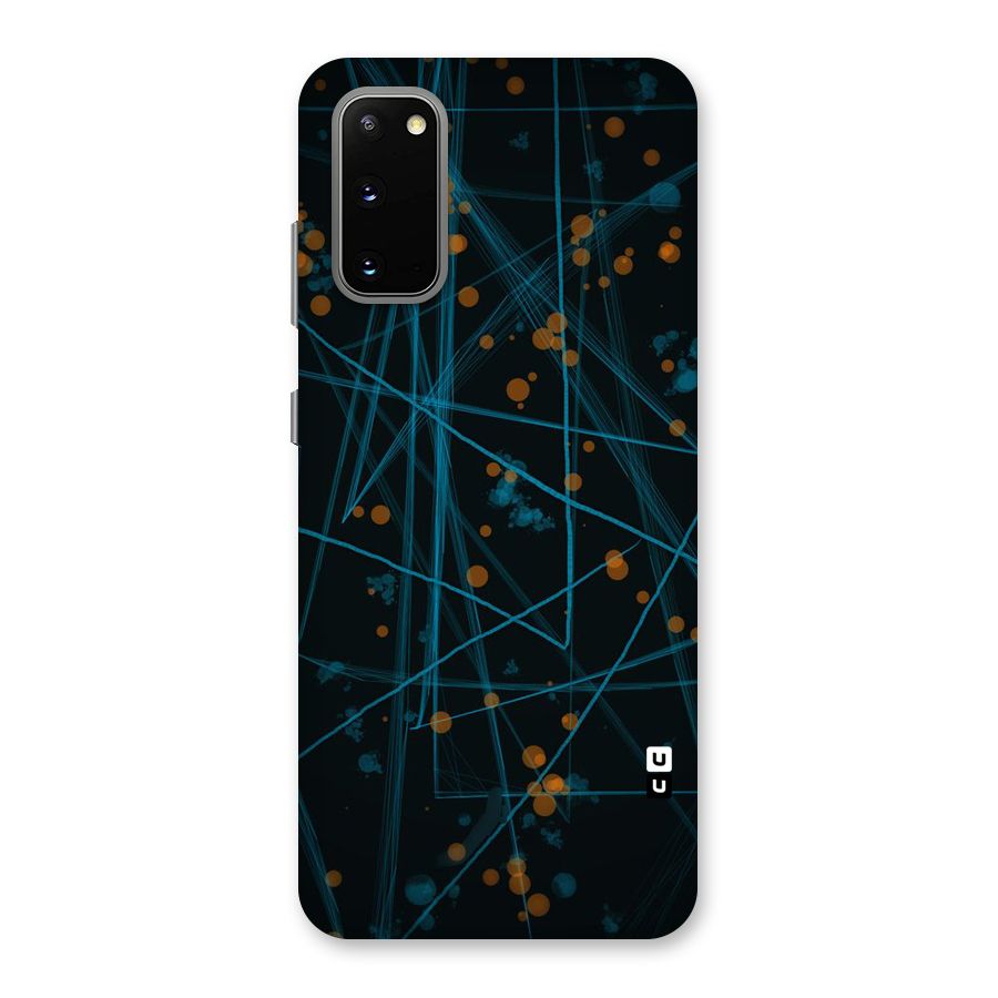Blue Lines Gold Dots Back Case for Galaxy S20