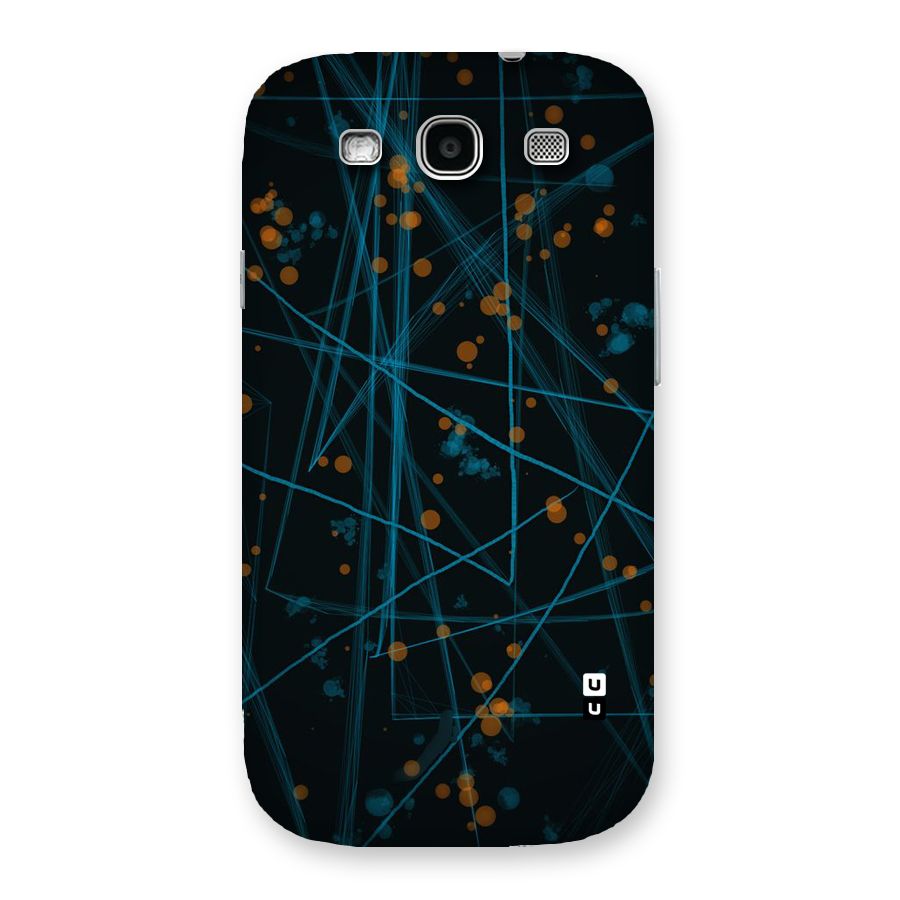 Blue Lines Gold Dots Back Case for Galaxy S3