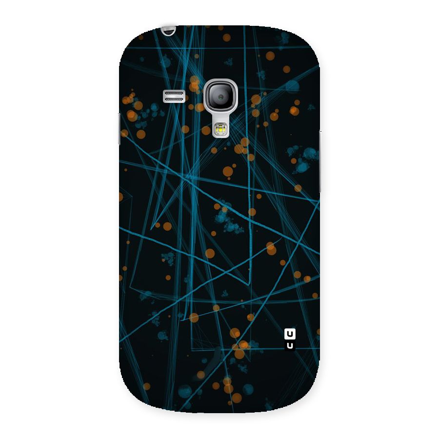 Blue Lines Gold Dots Back Case for Galaxy S3 Mini