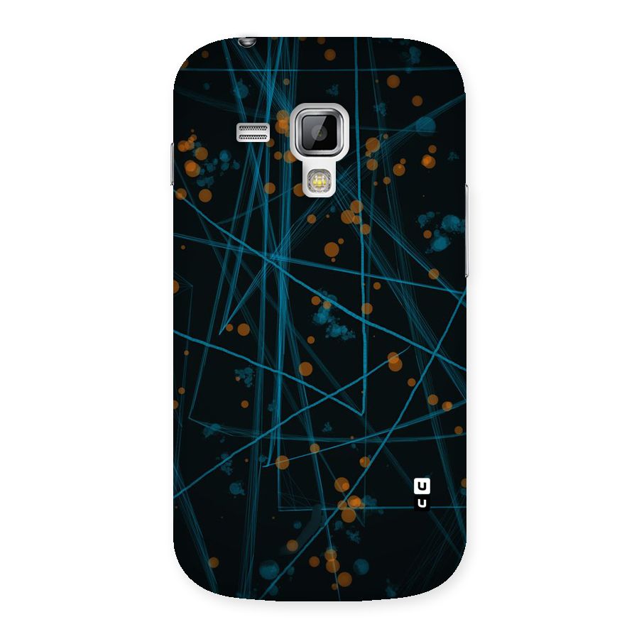 Blue Lines Gold Dots Back Case for Galaxy S Duos