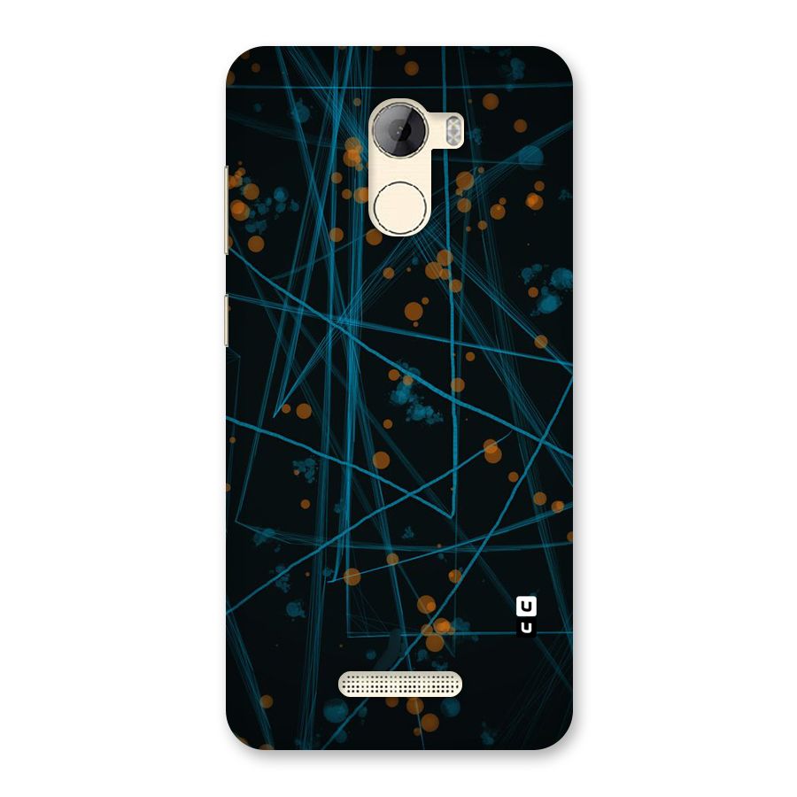 Blue Lines Gold Dots Back Case for Gionee A1 LIte