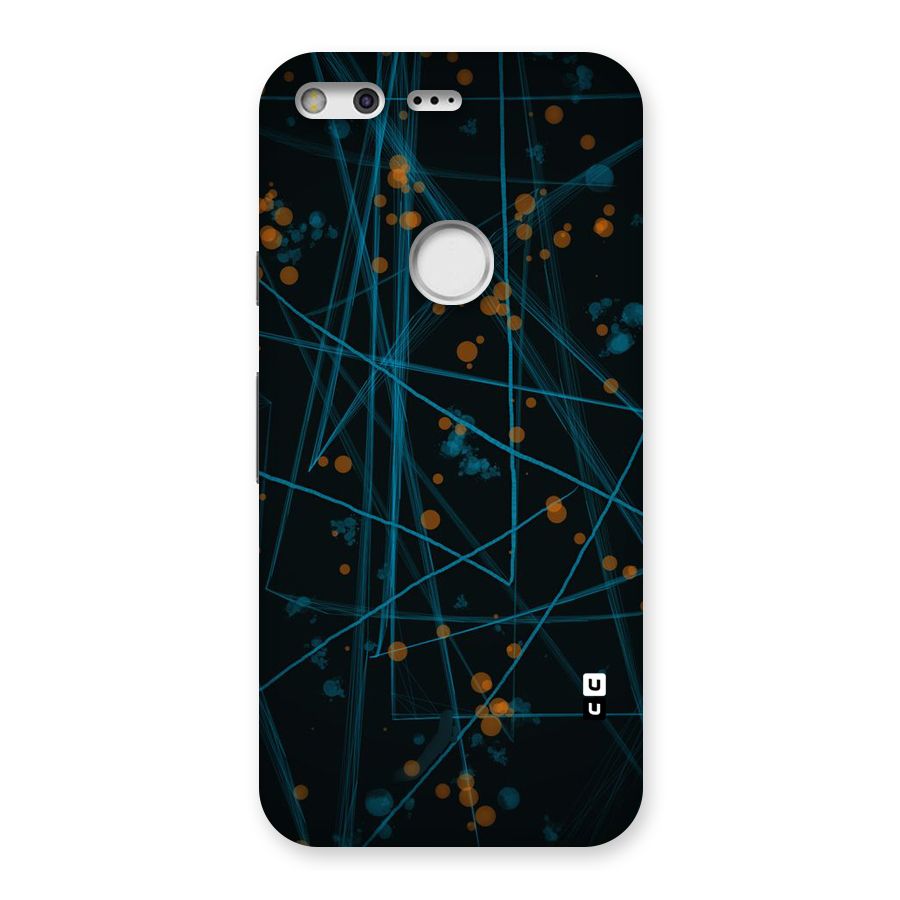 Blue Lines Gold Dots Back Case for Google Pixel