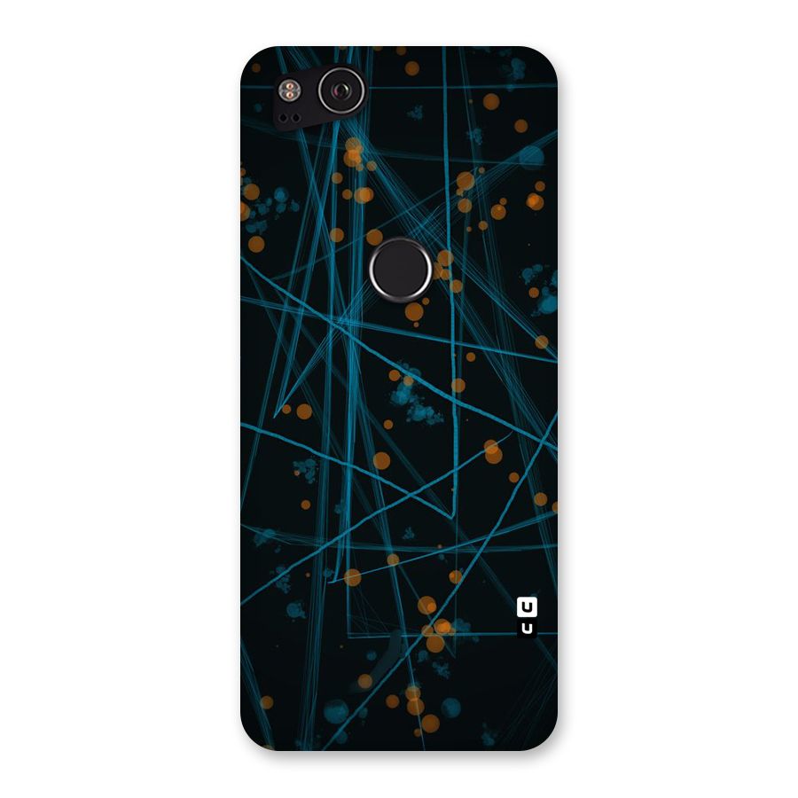 Blue Lines Gold Dots Back Case for Google Pixel 2