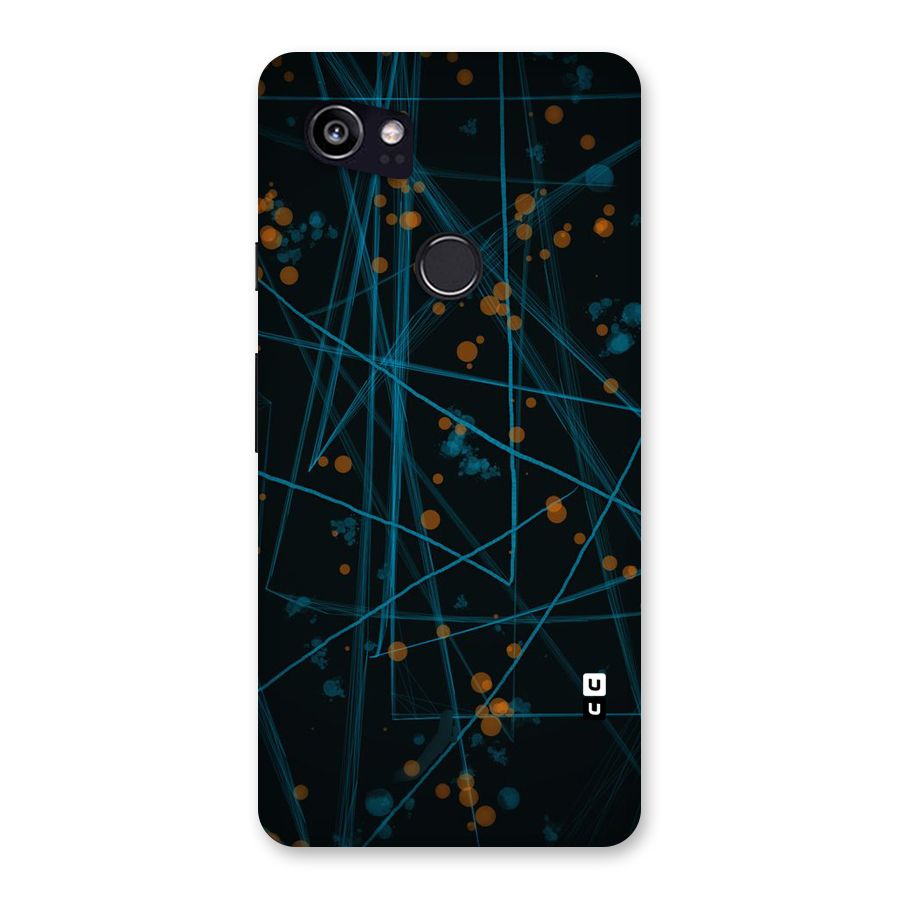 Blue Lines Gold Dots Back Case for Google Pixel 2 XL