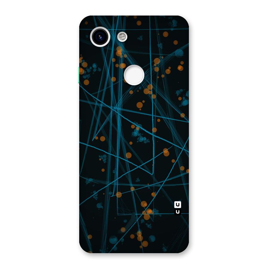 Blue Lines Gold Dots Back Case for Google Pixel 3