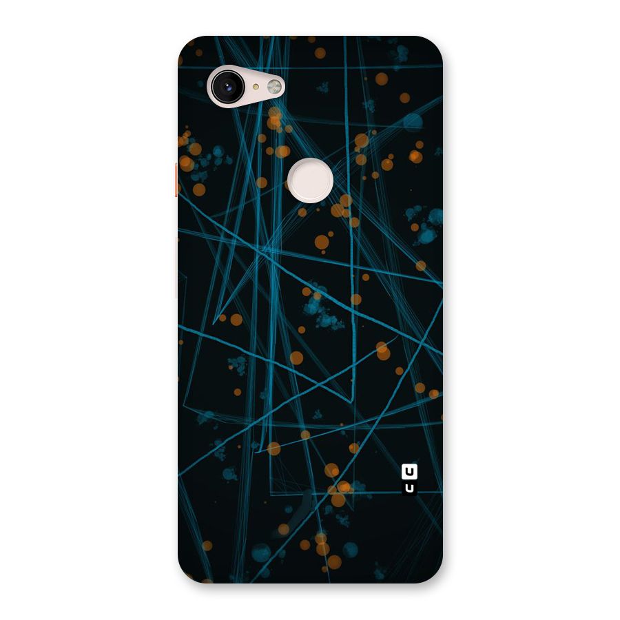 Blue Lines Gold Dots Back Case for Google Pixel 3 XL