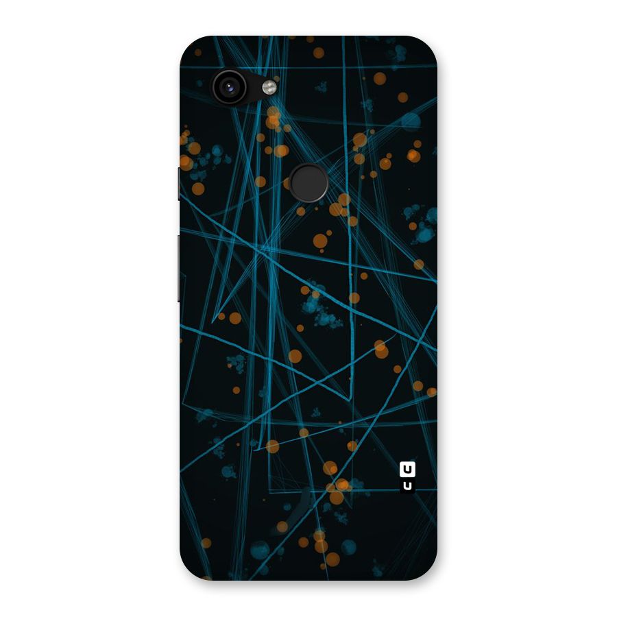 Blue Lines Gold Dots Back Case for Google Pixel 3a XL