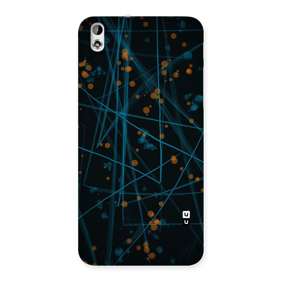 Blue Lines Gold Dots Back Case for HTC Desire 816g
