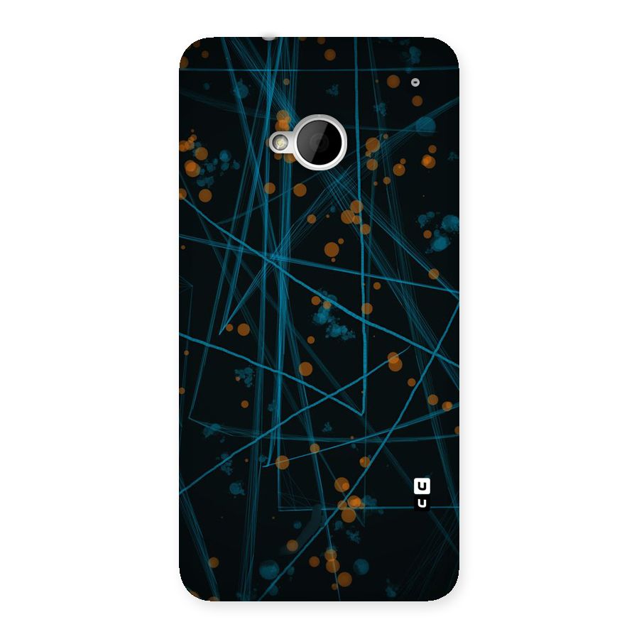 Blue Lines Gold Dots Back Case for HTC One M7