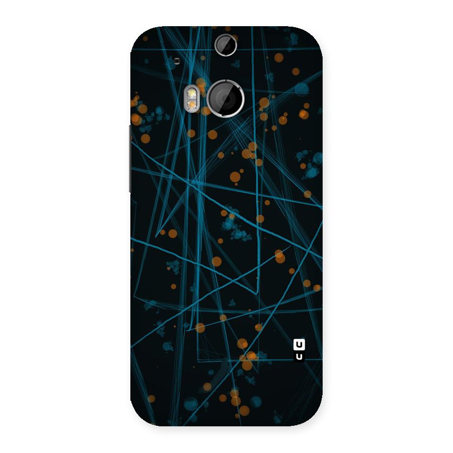 Blue Lines Gold Dots Back Case for HTC One M8