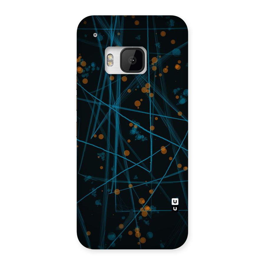 Blue Lines Gold Dots Back Case for HTC One M9