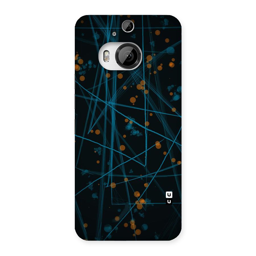 Blue Lines Gold Dots Back Case for HTC One M9 Plus
