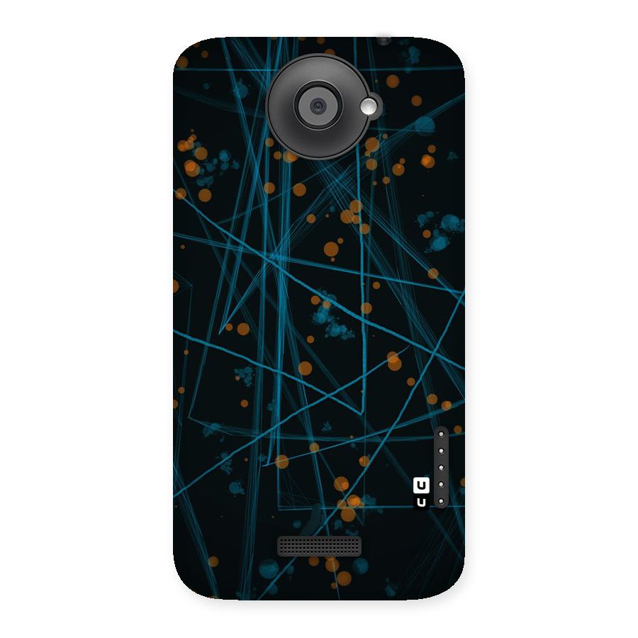Blue Lines Gold Dots Back Case for HTC One X