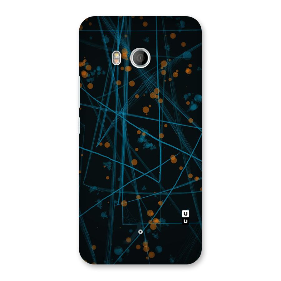 Blue Lines Gold Dots Back Case for HTC U11