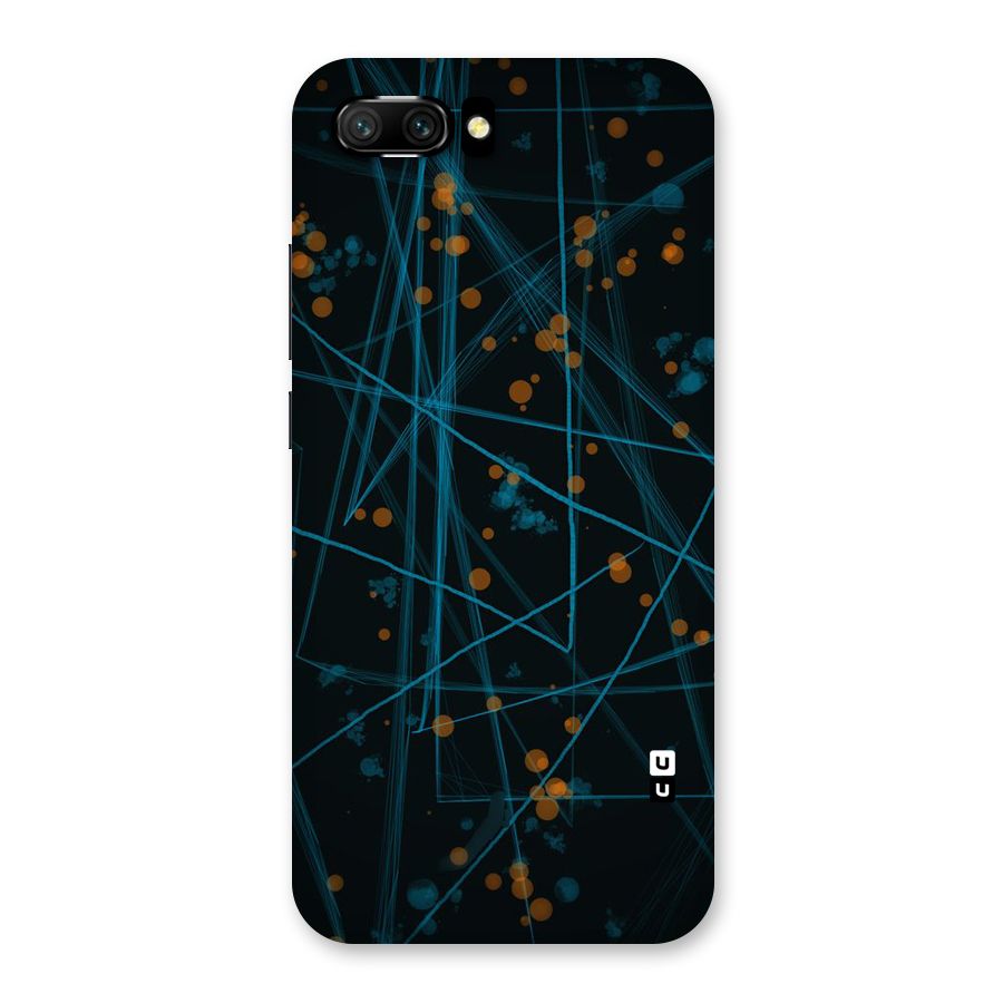 Blue Lines Gold Dots Back Case for Honor 10