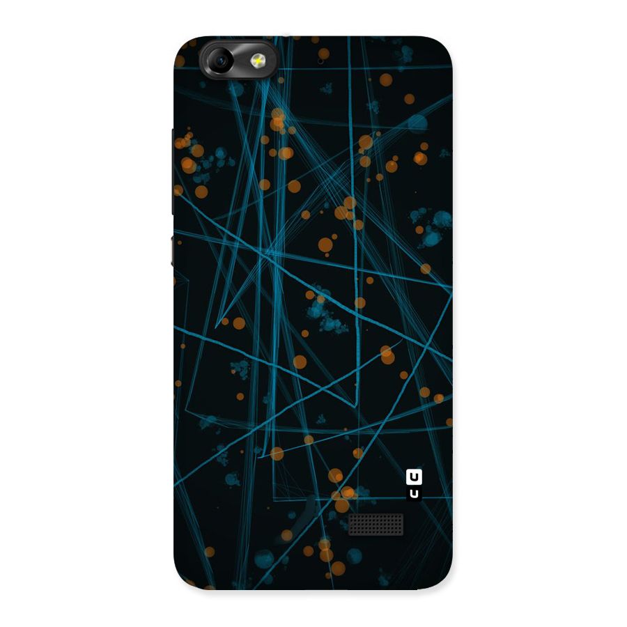 Blue Lines Gold Dots Back Case for Honor 4C