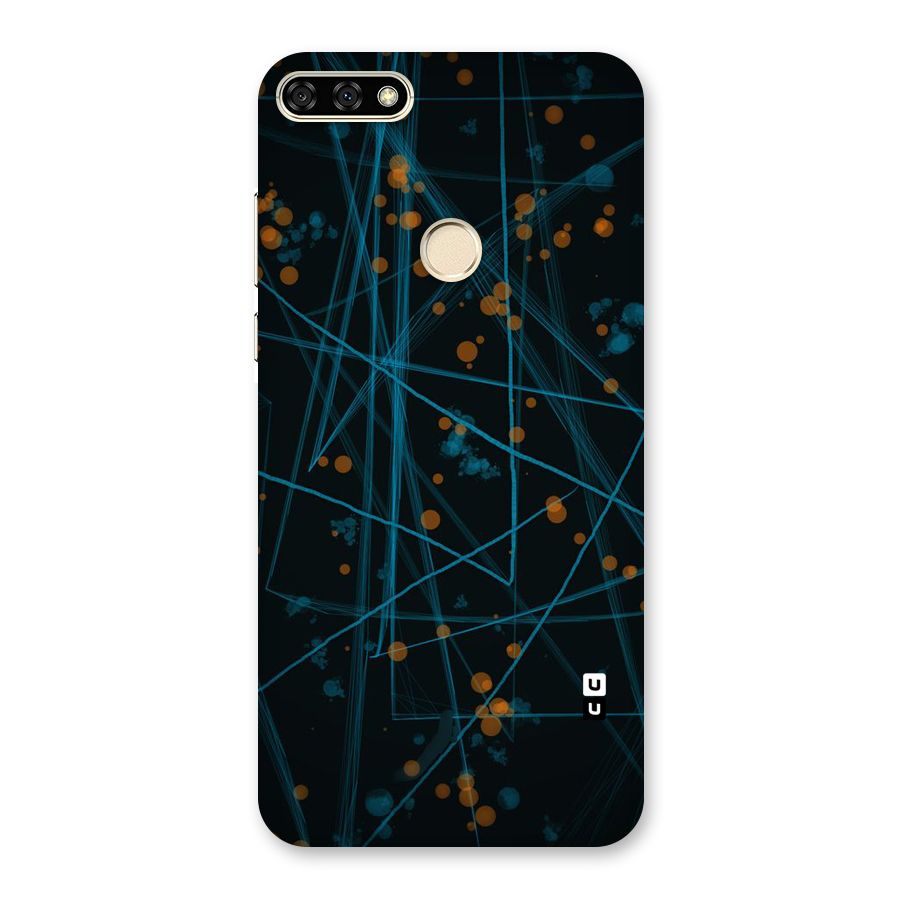 Blue Lines Gold Dots Back Case for Honor 7A