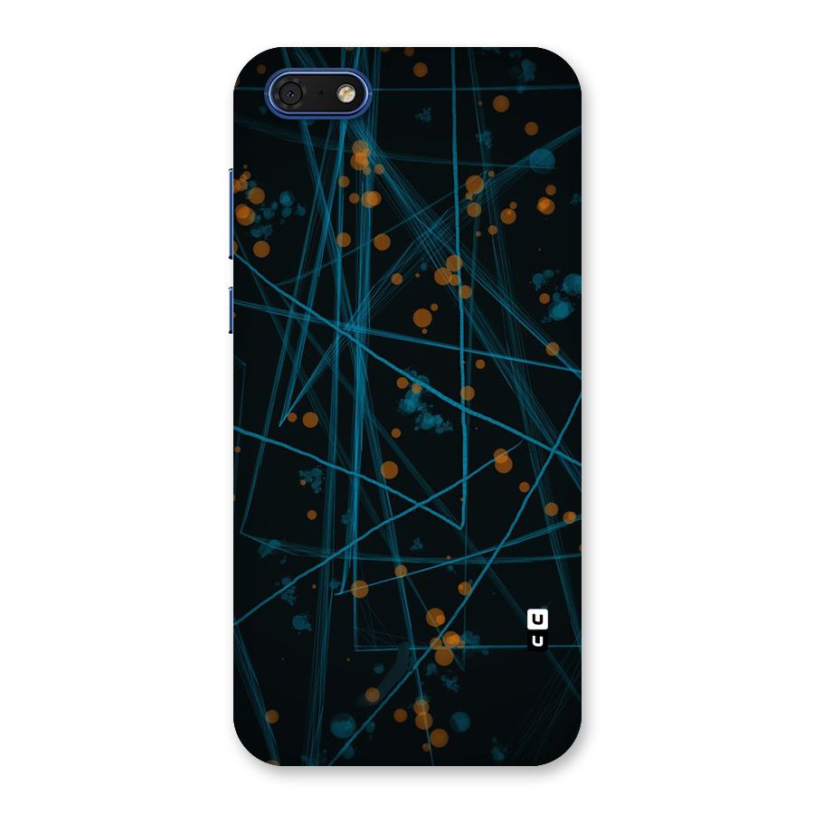 Blue Lines Gold Dots Back Case for Honor 7s