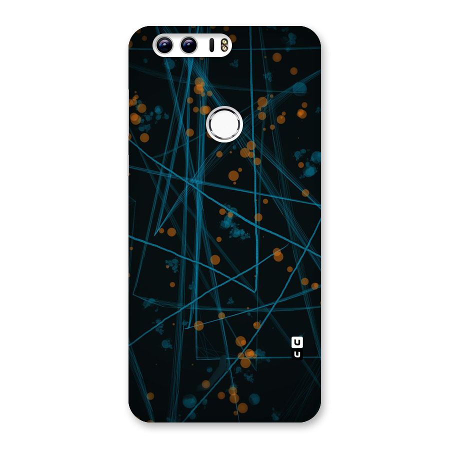 Blue Lines Gold Dots Back Case for Honor 8