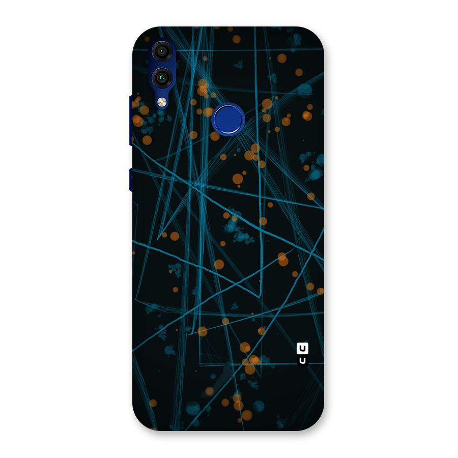 Blue Lines Gold Dots Back Case for Honor 8C