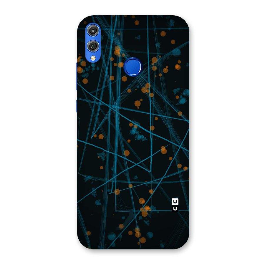 Blue Lines Gold Dots Back Case for Honor 8X