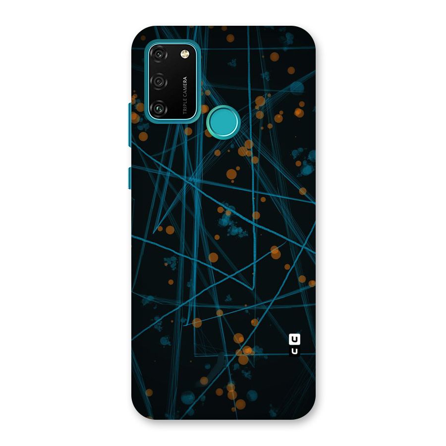 Blue Lines Gold Dots Back Case for Honor 9A