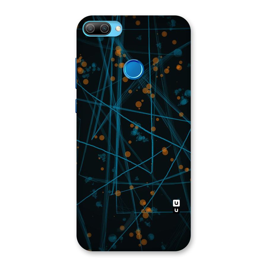 Blue Lines Gold Dots Back Case for Honor 9N