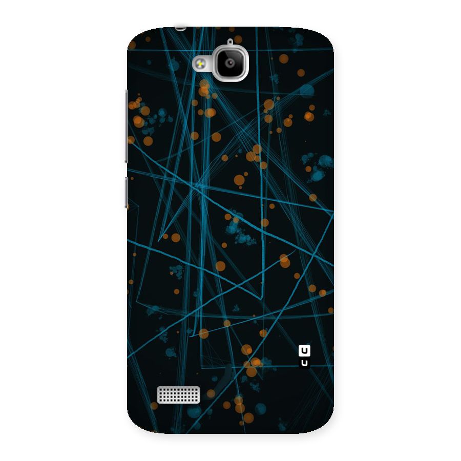 Blue Lines Gold Dots Back Case for Honor Holly