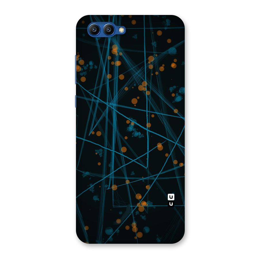 Blue Lines Gold Dots Back Case for Honor View 10