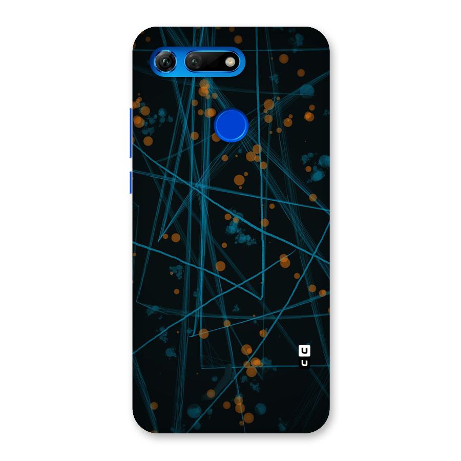 Blue Lines Gold Dots Back Case for Honor View 20