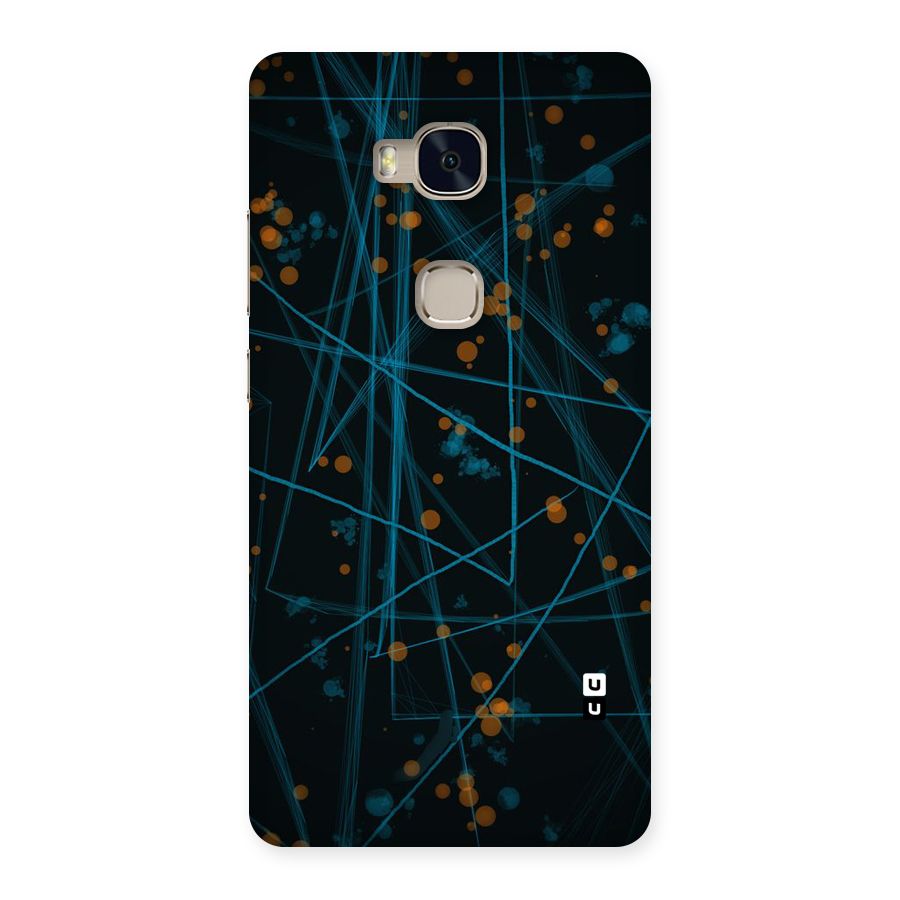 Blue Lines Gold Dots Back Case for Huawei Honor 5X