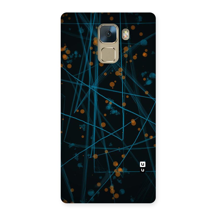 Blue Lines Gold Dots Back Case for Huawei Honor 7